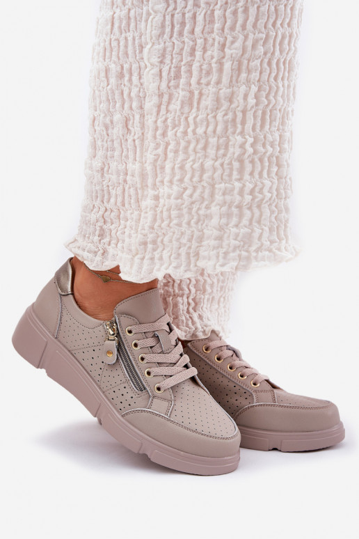 Haut Turnschuhe Sneakers Stilvollllschuhe mit einer Plattform mit Reißverschlüssen Vinceza 88019 Beige Haut Turnschuhe Sneakers Stilvollllschuhe mit einer Plattform mit Reißverschlüssen Vinceza 88019 Beige