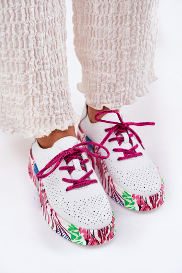 Haut Sneakers Stilvollllschuhe Feminin Ermöglicht Gemustertj Platformie Vinceza 88017 Zueiße Farbe