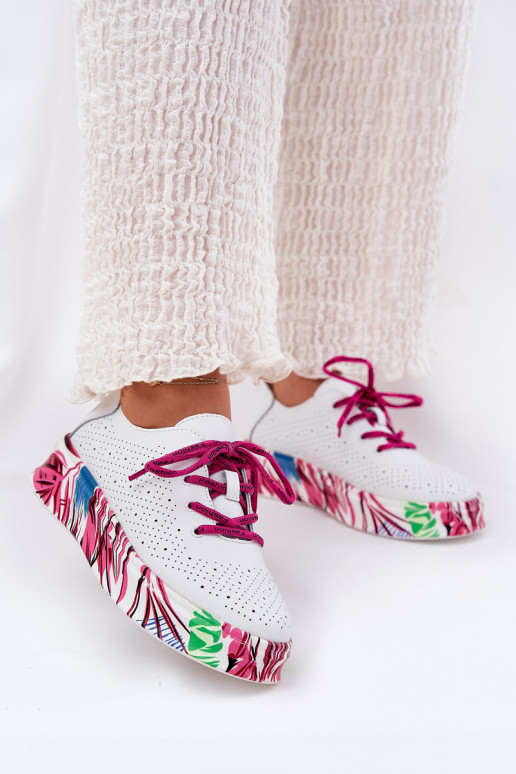 Haut Sneakers Stilvollllschuhe Feminin Ermöglicht Gemustertj Platformie Vinceza 88017 Zueiße Farbe