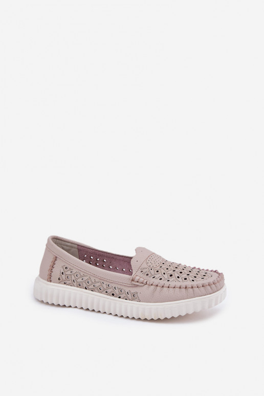 Haut Mokassins für Damen mit durchbrochenen Elementen Vinceza 88028 Beige Haut Mokassins für Damen mit durchbrochenen Elementen Vinceza 88028 Beige