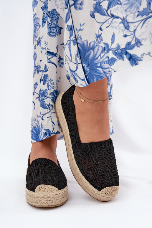 Espadrilles mit einer Plattform Vinceza 17392 schZuarze Farbe