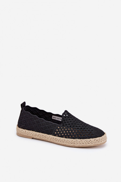 Espadrilles Mit Zopf Vinceza 13625 schZuarze Farbe