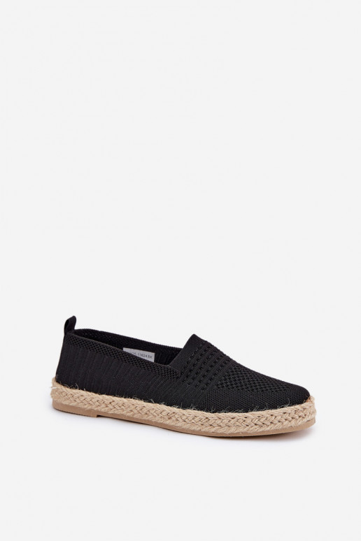 Feminin Espadrilles Mit Zopf Vinceza 13624 schZuarze Farbe