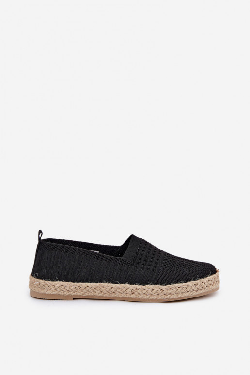 Feminin Espadrilles Mit Zopf Vinceza 13624 schZuarze Farbe