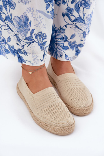 Feminin Espadrilles Mit Zopf Vinceza 13624 Beige