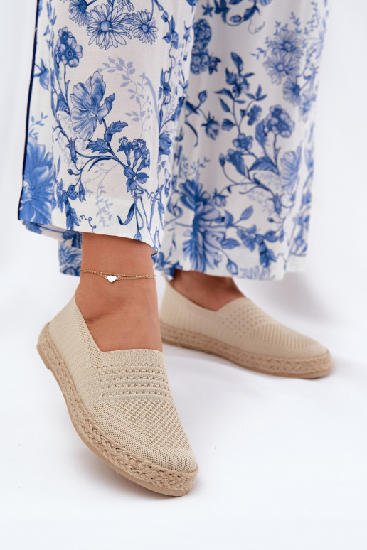 Feminin Espadrilles Mit Zopf Vinceza 13624 Beige