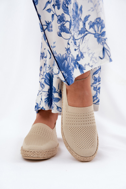 Feminin Espadrilles Mit Zopf Vinceza 13624 Beige