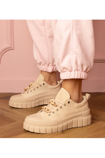 Sandfarbene Damen Sneakers... 2