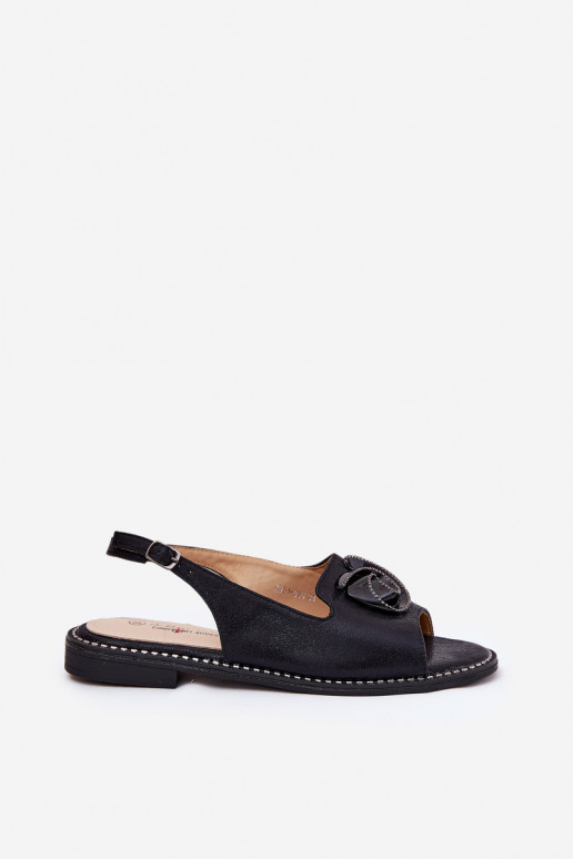 mit Glanz Damensandalen mit Ornamenten S.Barski KV51-006 schZuarze Farbe mit Glanz Damensandalen mit Ornamenten S.Barski KV51-006 schZuarze Farbe