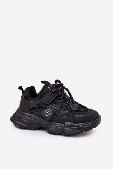 Kinder Sportschuhe mit Plattform in Schwarz
