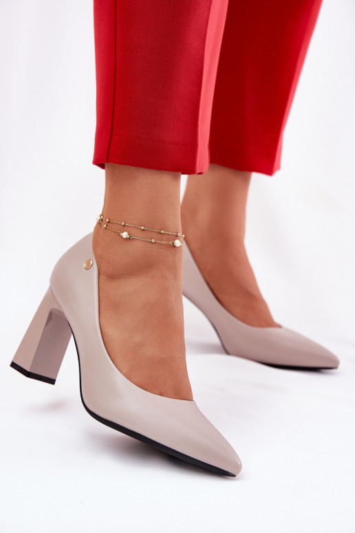 Eleganter Stil Schuhe Ermöglicht SłupkoZuym Obcasie Vinceza 62221 graue Farbe Eleganter Stil Schuhe Ermöglicht SłupkoZuym Obcasie Vinceza 62221 graue Farbe