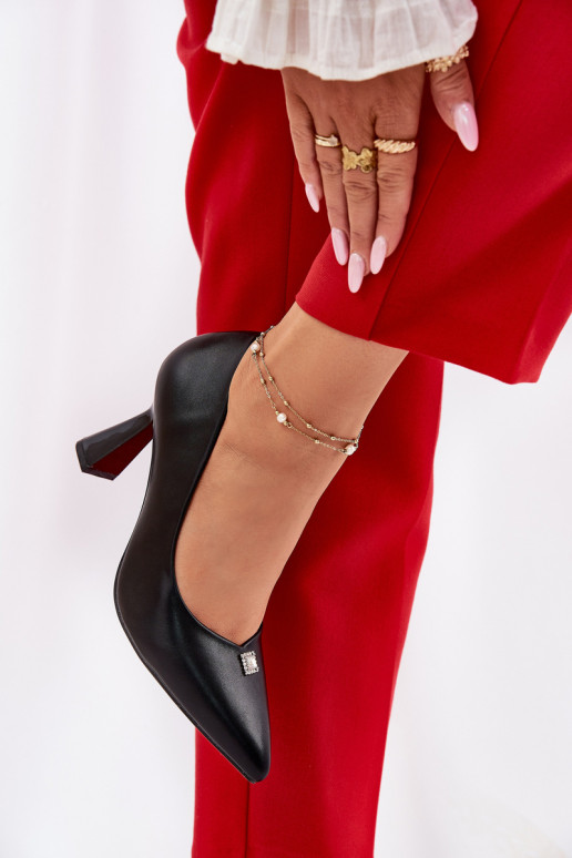 Eleganter Stil Schuhe Ermöglicht Rozszerzanej Szpilce Vinceza 62222 schZuarze Farbe