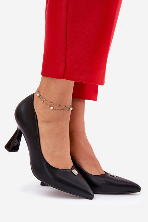 Eleganter Stil Schuhe Ermöglicht Rozszerzanej Szpilce Vinceza 62222 schZuarze Farbe