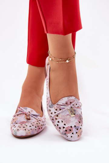 Luftige Ballerinas mit offenem Absatz in Gold