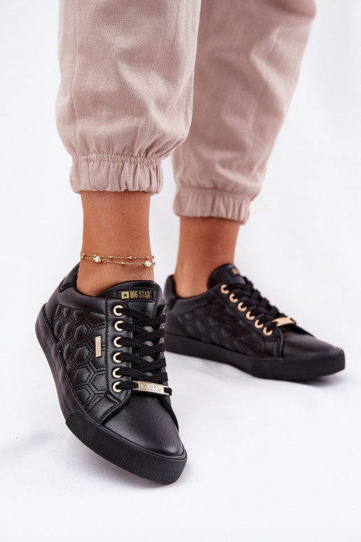 Freizeitschuhe aus Öko-Leder Big Star RR274323 schZuarze Farbe Freizeitschuhe aus Öko-Leder Big Star RR274323 schZuarze Farbe