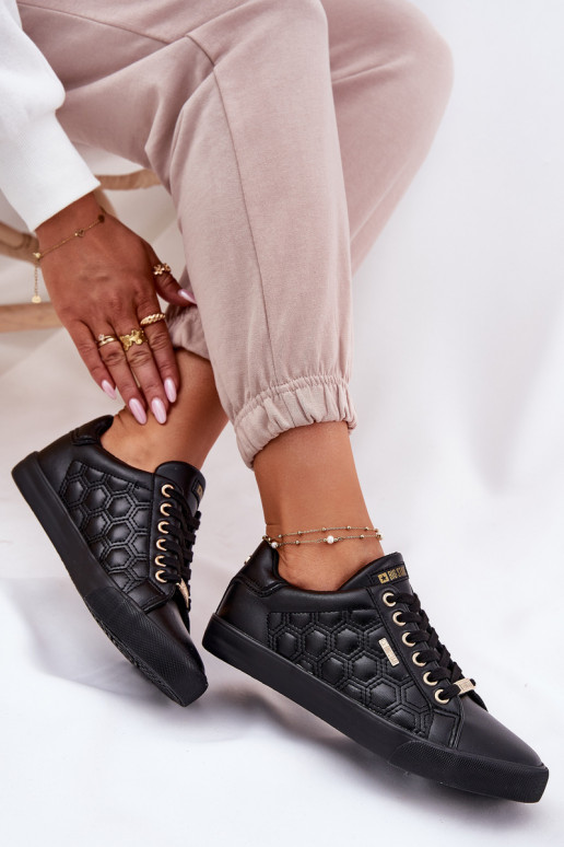 Freizeitschuhe aus Öko-Leder Big Star RR274323 schZuarze Farbe Freizeitschuhe aus Öko-Leder Big Star RR274323 schZuarze Farbe