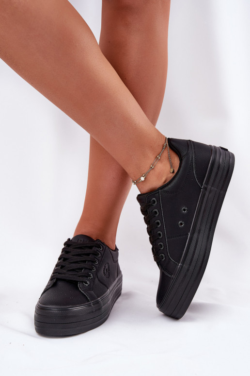 Eko Haut Freizeitschuhe mit einer Plattform Big Star RR274299 schZuarze Farbe Eko Haut Freizeitschuhe mit einer Plattform Big Star RR274299 schZuarze Farbe