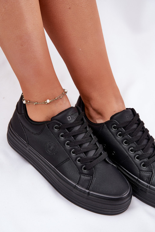 Eko Haut Freizeitschuhe mit einer Plattform Big Star RR274299 schZuarze Farbe Eko Haut Freizeitschuhe mit einer Plattform Big Star RR274299 schZuarze Farbe