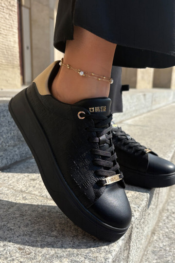 Sneakers Stilvollllschuhe Feminin aus Öko-Leder Big Star RR274257 schZuarze Farbe