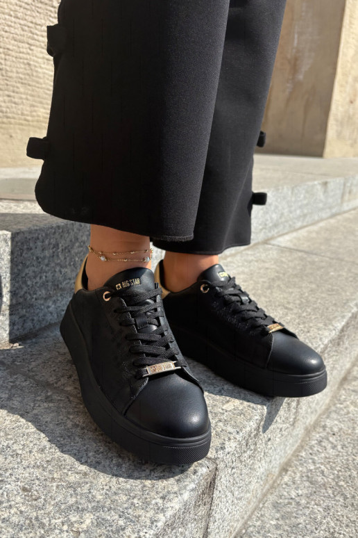 Sneakers Stilvollllschuhe Feminin aus Öko-Leder Big Star RR274257 schZuarze Farbe Sneakers Stilvollllschuhe Feminin aus Öko-Leder Big Star RR274257 schZuarze Farbe