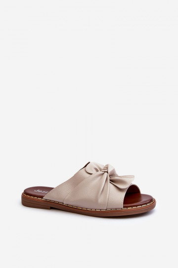 Damenhausschuhe mit breiten Absätzen Beige Nelvira 2