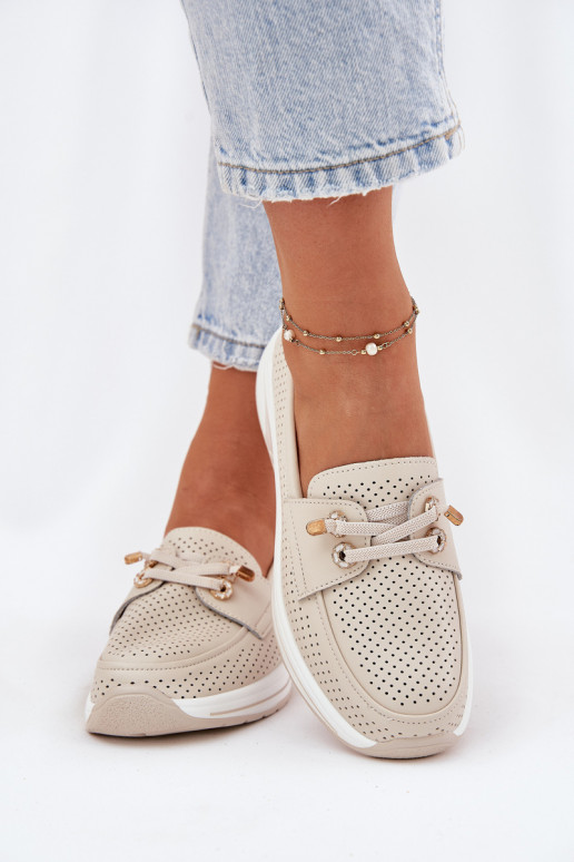 Haut Schuhe Aus Ermöglichtturleder mit einer Plattform Artiker 56C2102 Beige Haut Schuhe Aus Ermöglichtturleder mit einer Plattform Artiker 56C2102 Beige