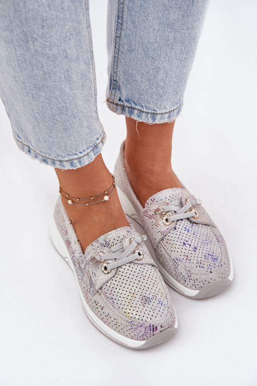 aus INildleder Schuhe Aus Ermöglichtturleder mit einer Plattform Artiker 56C2104 graue Farbe