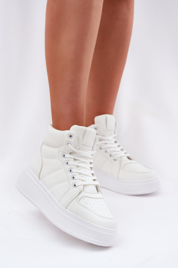 Hohe Sneaker-Style Schuhe für Frauen mit Plattform weiß Tillive