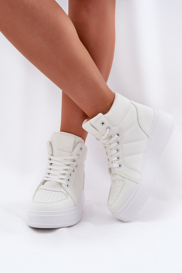 Hohe Sneaker-Style Schuhe für Frauen mit Plattform weiß Tillive 2