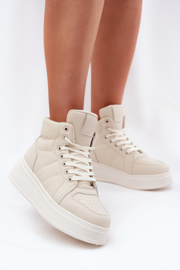 Groß Sneakers Stilvollllschuhe Feminin mit einer Plattform Beige Tillive 2