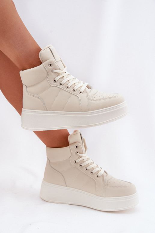 Groß Sneakers Stilvollllschuhe Feminin mit einer Plattform Beige Tillive Groß Sneakers Stilvollllschuhe Feminin mit einer Plattform Beige Tillive