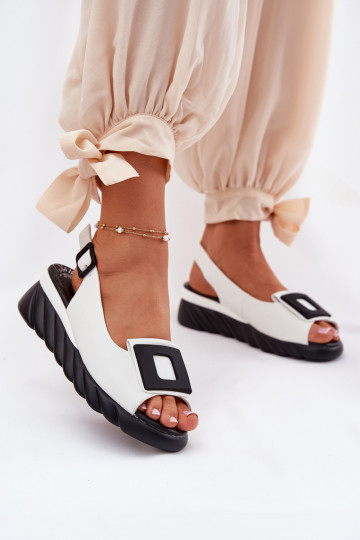 Damen Sandalen mit Absatz und Dekoration Artiker 56C2157 weiß 2