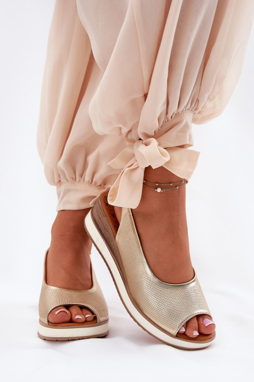 Haut Plateausandalen Artiker 56C2312 goldene Farbe Haut Plateausandalen Artiker 56C2312 goldene Farbe