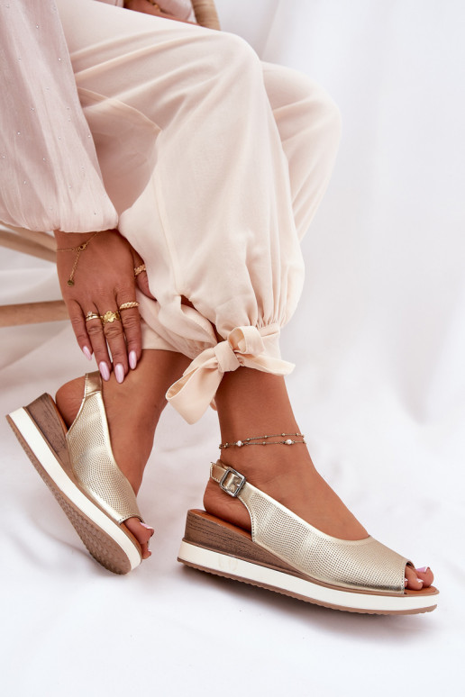 Haut Plateausandalen Artiker 56C2312 goldene Farbe Haut Plateausandalen Artiker 56C2312 goldene Farbe