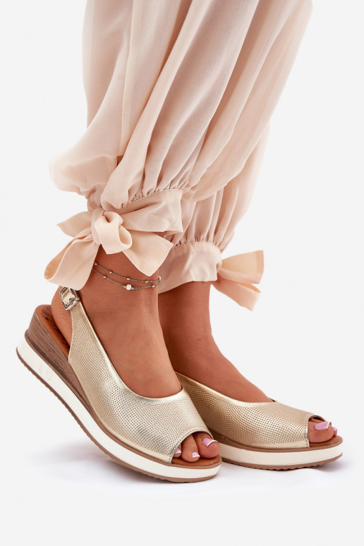 Haut Plateausandalen Artiker 56C2312 goldene Farbe Haut Plateausandalen Artiker 56C2312 goldene Farbe