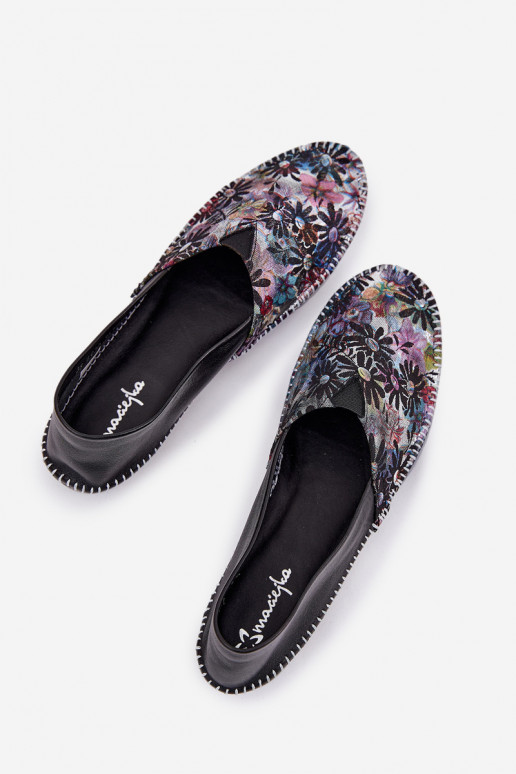 Ballerinas mit Schriften Es mussciejka T1930-39 schZuarze Farbe Ballerinas mit Schriften Es mussciejka T1930-39 schZuarze Farbe