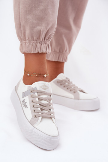 Freizeitschuhe mit einer Plattform Lee Cooper LCIN-25-31-3479L INeiß-graue Farbe 2