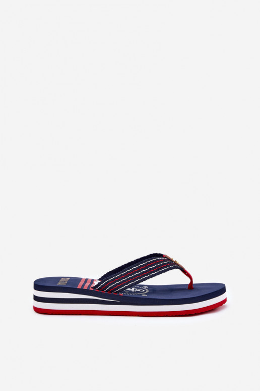 Feminin Hausschuhe Hausschuhe Auf einem Keil Big Star RR274A126 Dunkelblau