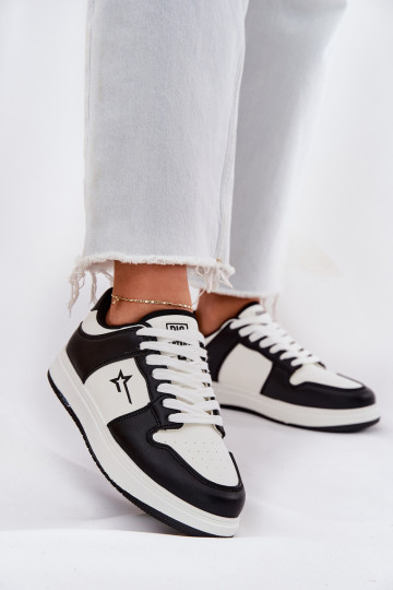 Sneakers Stilvollllschuhe Feminin Big Star RR274A240 HI-POLY SYSTEM INeiß-schZuarze Farbe