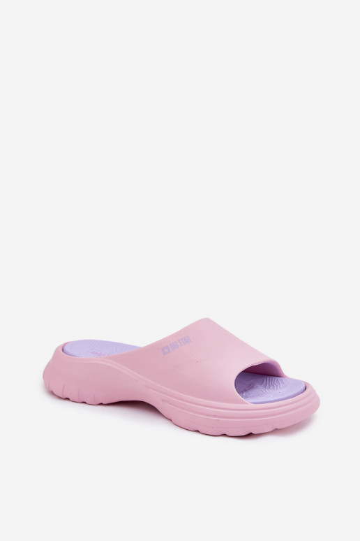 Leichte Hausschuhe Damenhausschuhe Big Star RR274A587 pinke Farbe