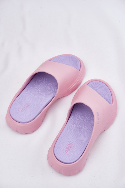 Leichte Hausschuhe Damenhausschuhe Big Star RR274A587 pinke Farbe