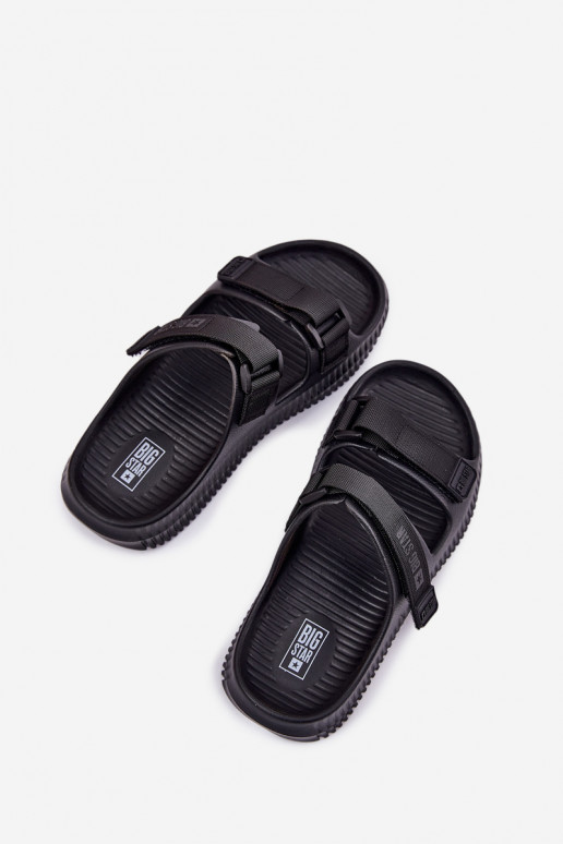 Leichte Hausschuhe Damenhausschuhe Z mit Klebeverschlussami Big Star RR274A527 schZuarze Farbe