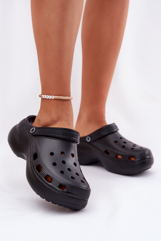 Leichte Hausschuhe Damenhausschuhe mit modischer Es mussssivsohle Big Star RR274A118 schZuarze Farbe