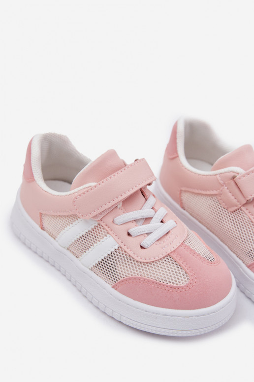 Sneakers Stilvollllschuhe Kindisch mit Klebeverschlüssen pinke Farbe Sepovia