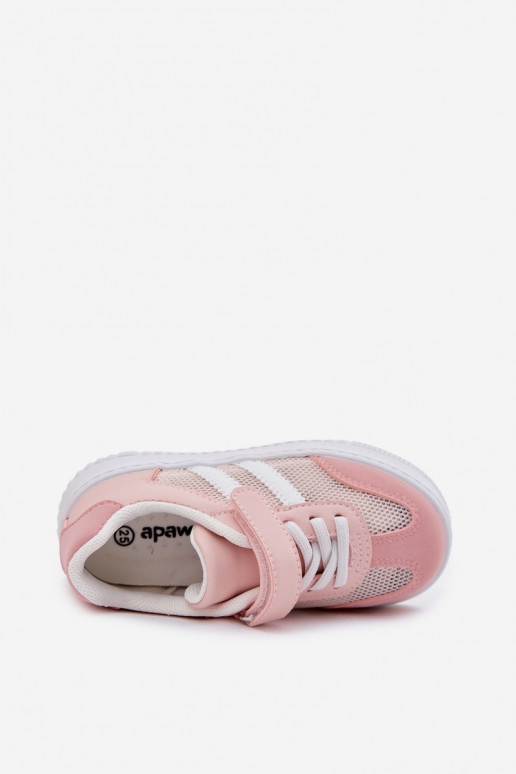 Sneakers Stilvollllschuhe Kindisch mit Klebeverschlüssen pinke Farbe Sepovia