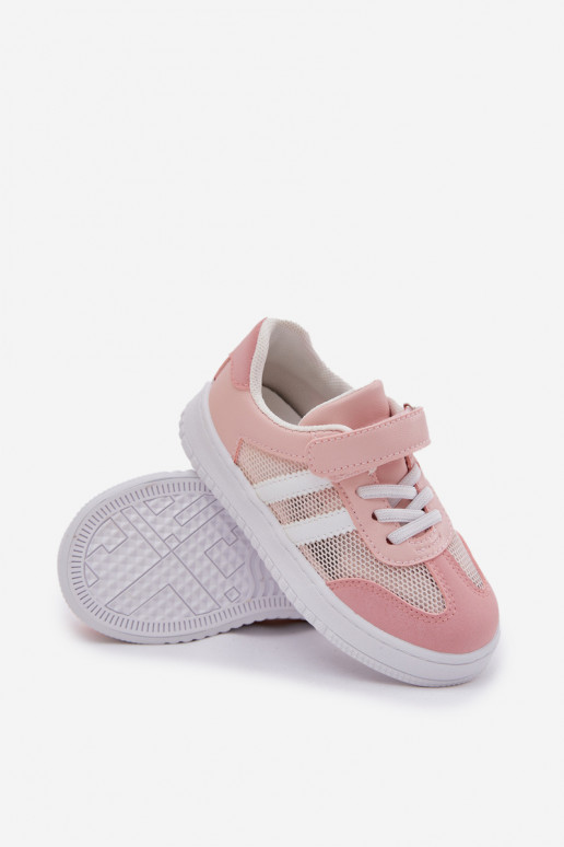 Sneakers Stilvollllschuhe Kindisch mit Klebeverschlüssen pinke Farbe Sepovia