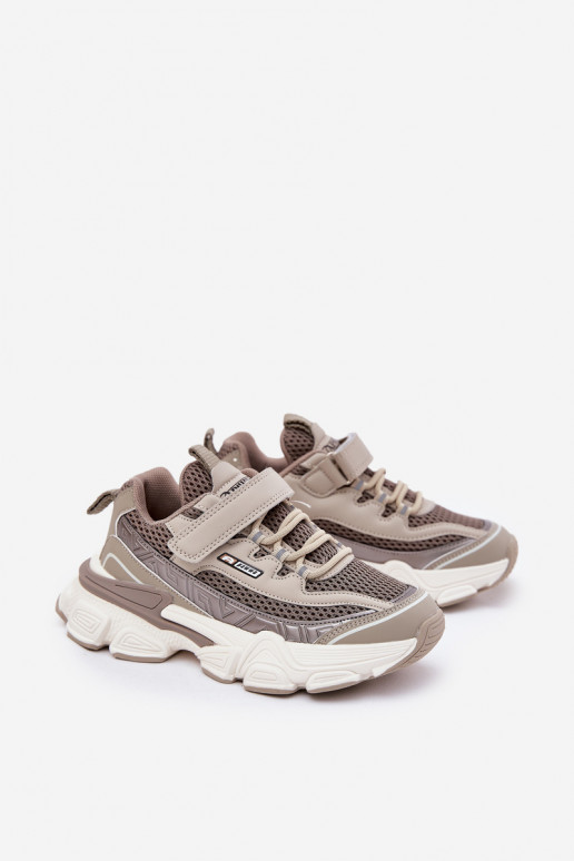 Sneakers Stilvollllschuhe Schuhe Kinder-Sneaker mit Klebeverschlüssen Khaki-Farbe Ronivelle