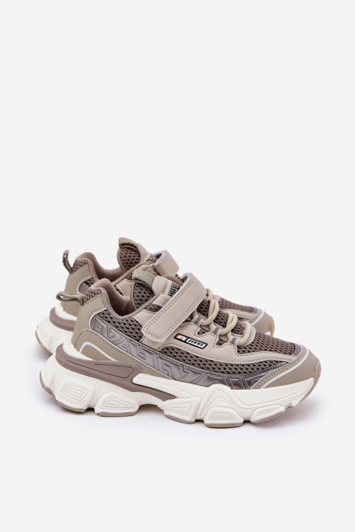 Sneakers Stilvollllschuhe Schuhe Kinder-Sneaker mit Klebeverschlüssen Khaki-Farbe Ronivelle