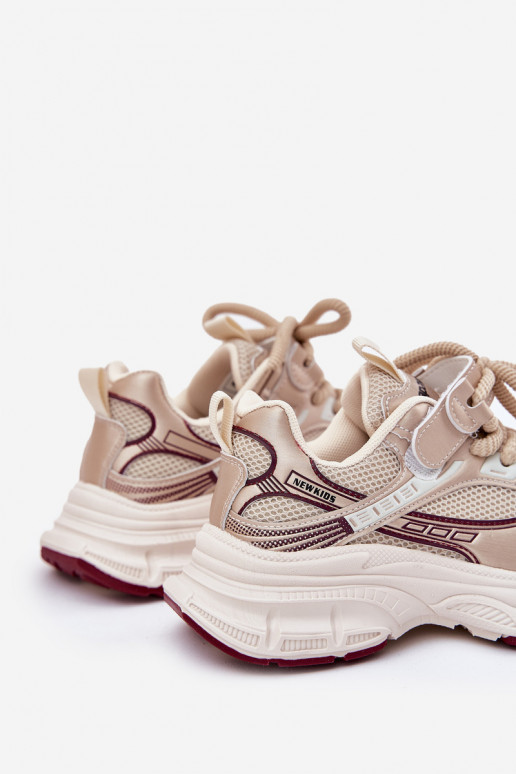 Sneakers Stilvollllschuhe Kindisch Auf dicker Sohle goldene Farbe Xairana