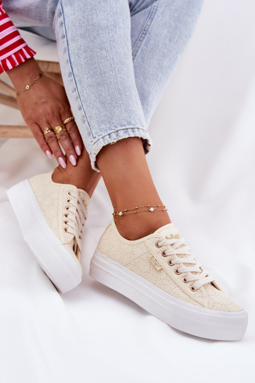 Freizeitschuhe mit Spitze Lee Cooper LCIN-25-31-3440L Beige Freizeitschuhe mit Spitze Lee Cooper LCIN-25-31-3440L Beige